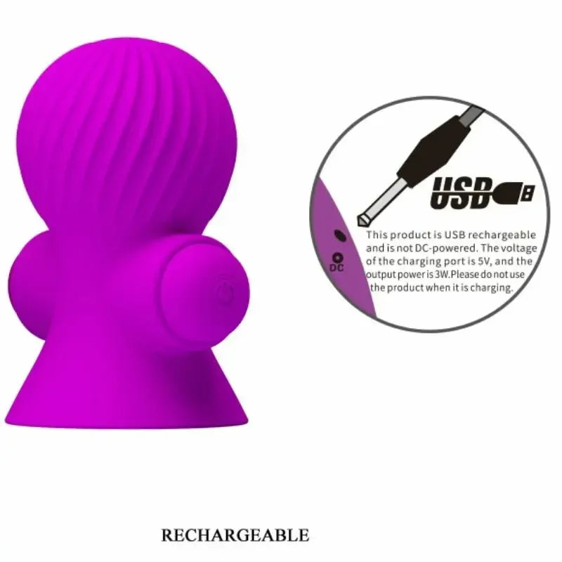 PRETTY LOVE Nipple Stimulators 12M Lilac USB įkraunami silikoniniai spenelių stimuliatoriai
