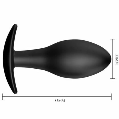 Pretty Love silikoninis inkaro formos analinis kaištis, 8,5 cm, juodas – ergonomiškas intymus aksesuaras