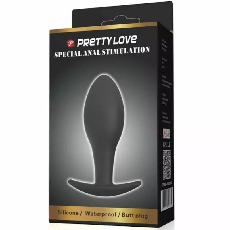 Pretty Love silikoninis inkaro formos analinis kaištis, 8,5 cm, juodas – ergonomiškas intymus aksesuaras