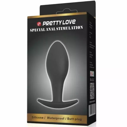 Pretty Love silikoninis inkaro formos analinis kaištis, 8,5 cm, juodas – ergonomiškas intymus aksesuaras