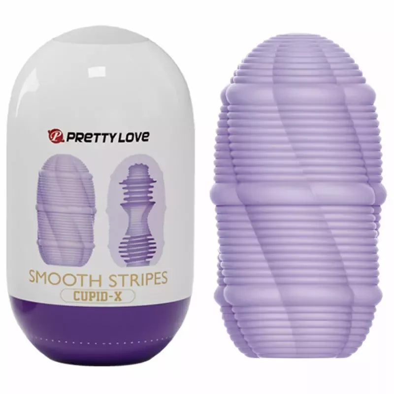 Pretty Love Smooth Stripes Intimate Egg Cup – kompaktiška lanksti TPR mova