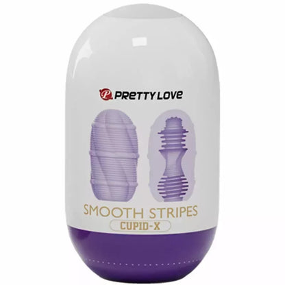 Pretty Love Smooth Stripes Intimate Egg Cup – kompaktiška lanksti TPR mova