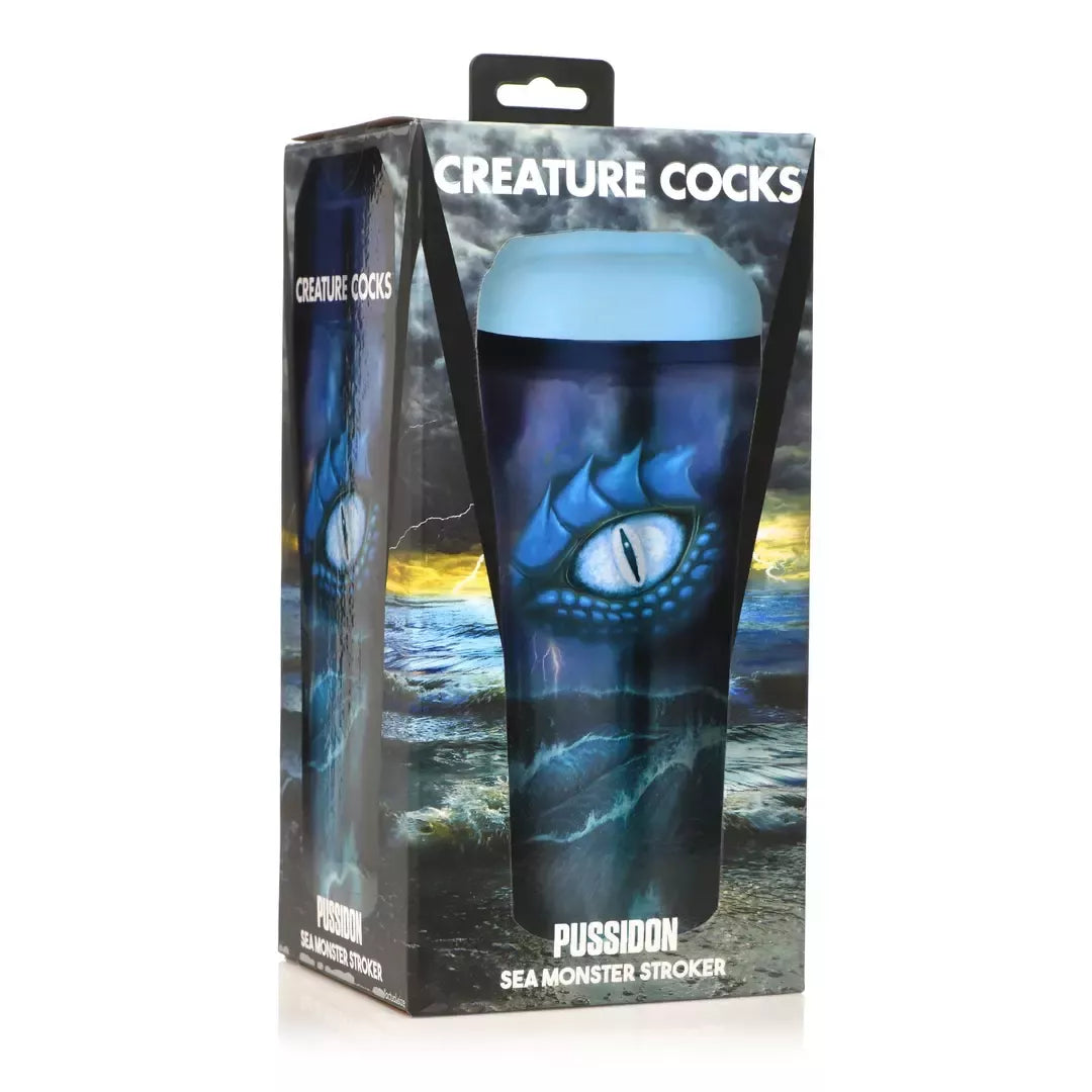 Pussidon Sea Monster Intimate Machine Blue – Tekstūruota stimuliuojanti mova