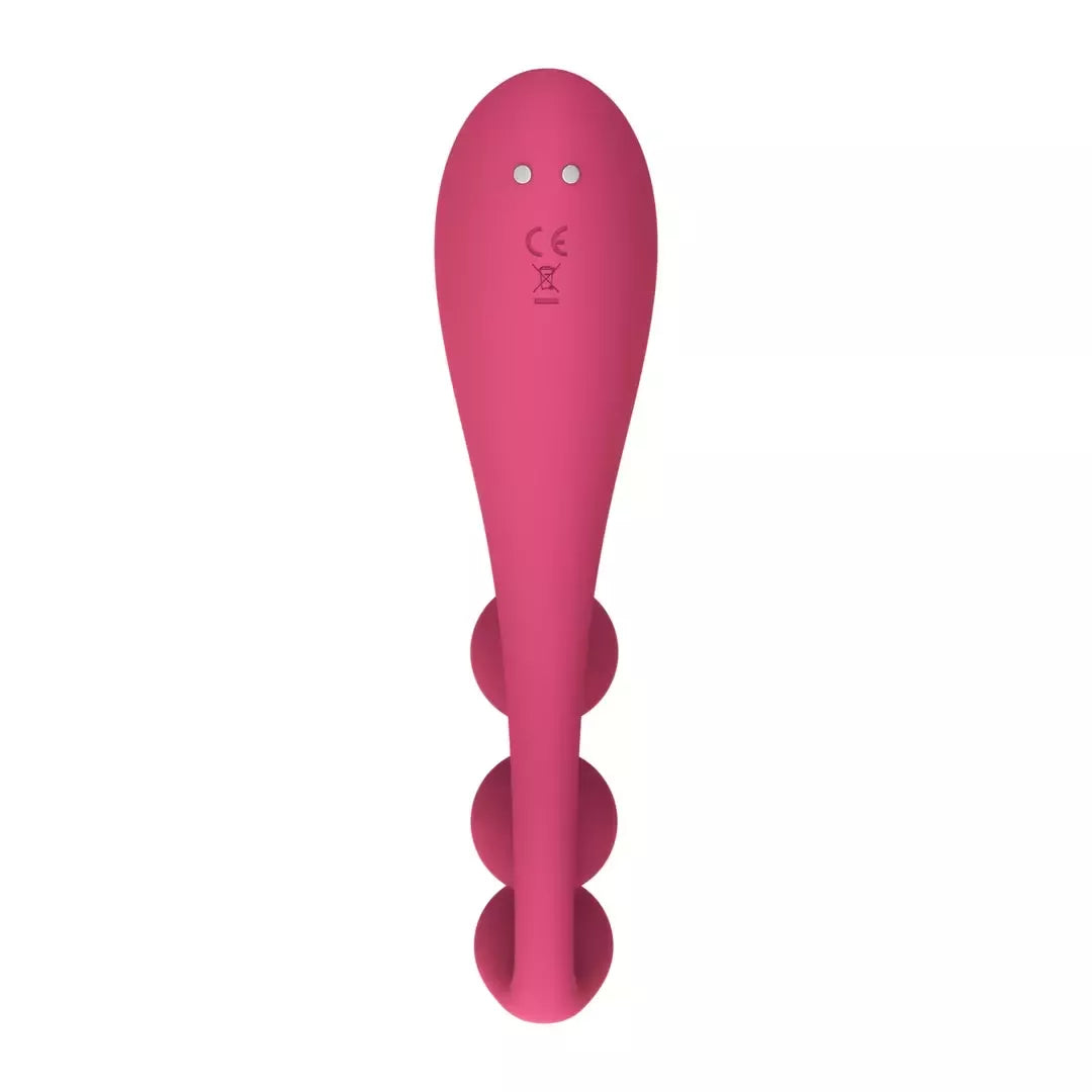 Raudonas lankstus kelių variklių intymus prietaisas Satisfyer Tri Ball 1