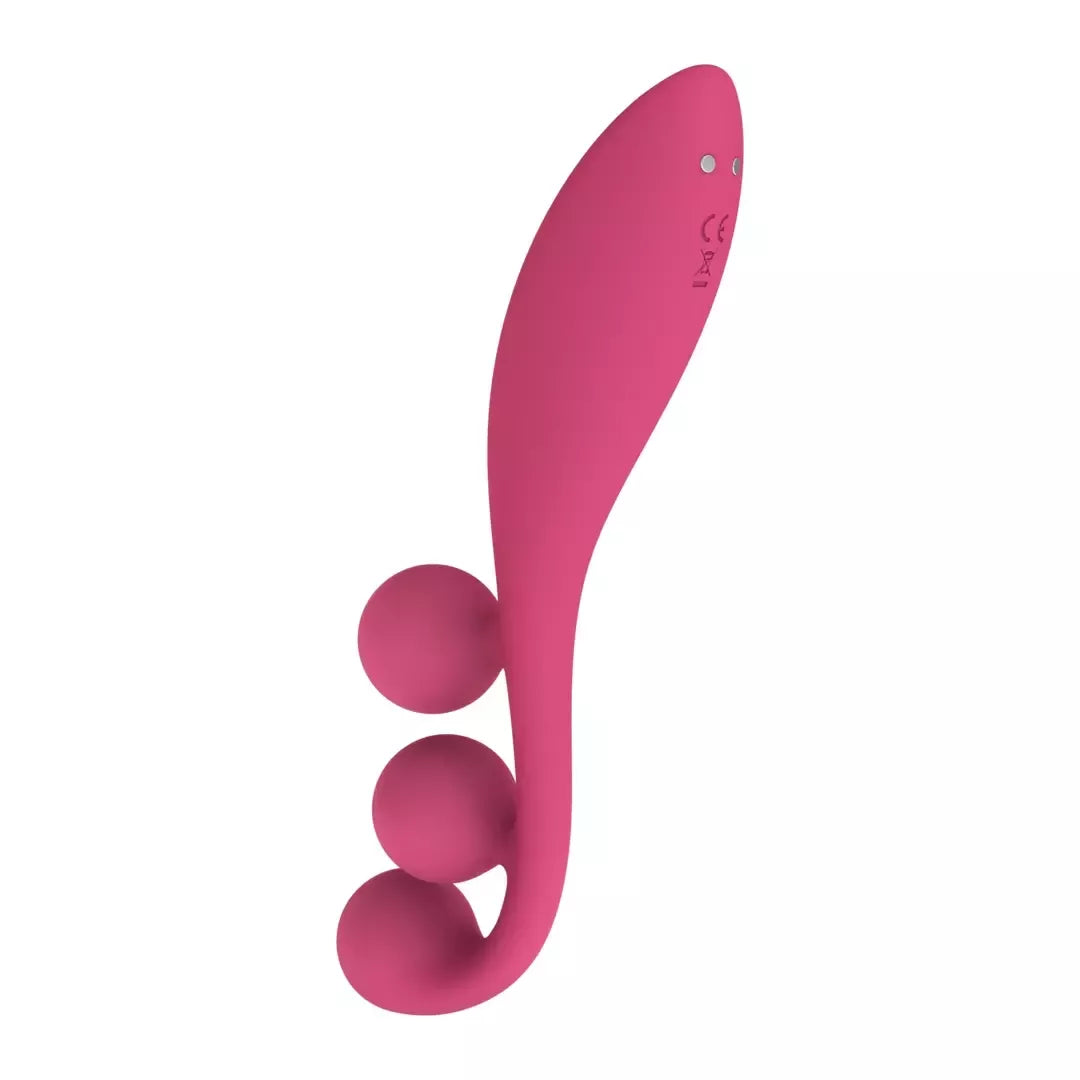 Raudonas lankstus kelių variklių intymus prietaisas Satisfyer Tri Ball 1
