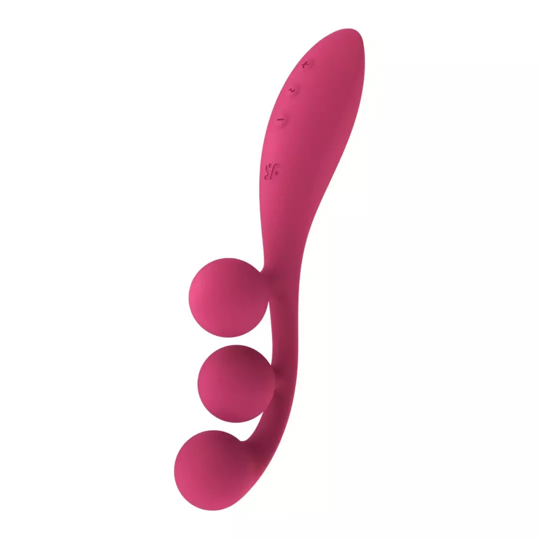 Raudonas lankstus kelių variklių intymus prietaisas Satisfyer Tri Ball 1