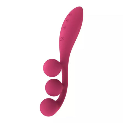 Raudonas lankstus kelių variklių intymus prietaisas Satisfyer Tri Ball 1