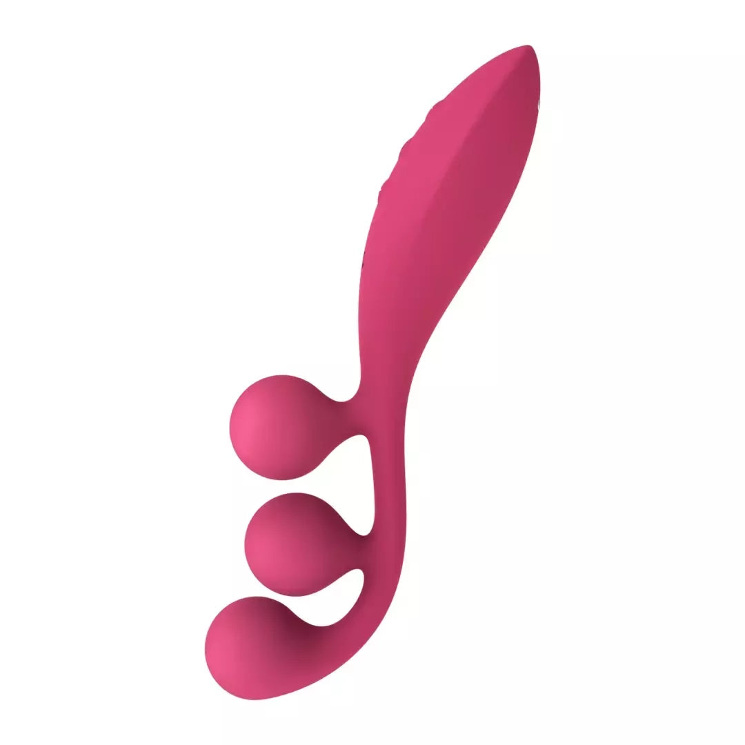 Raudonas lankstus kelių variklių intymus prietaisas Satisfyer Tri Ball 1