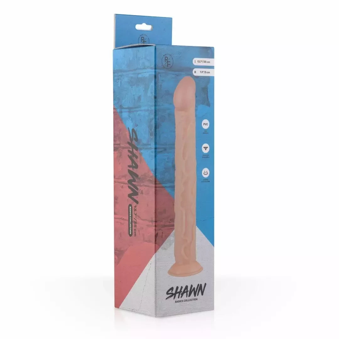 Real Fantasy Shawn XL tikroviškas silikoninis dildas su prisiurbiamu pagrindu, 24 cm