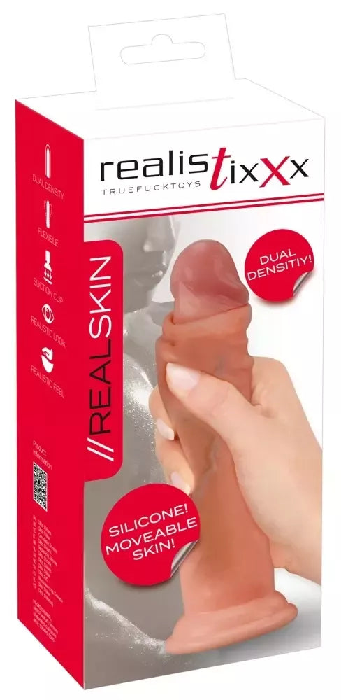 Realistixxx Moveable Skin dvigubo tankio modelis su siurbtuku 20,5 cm