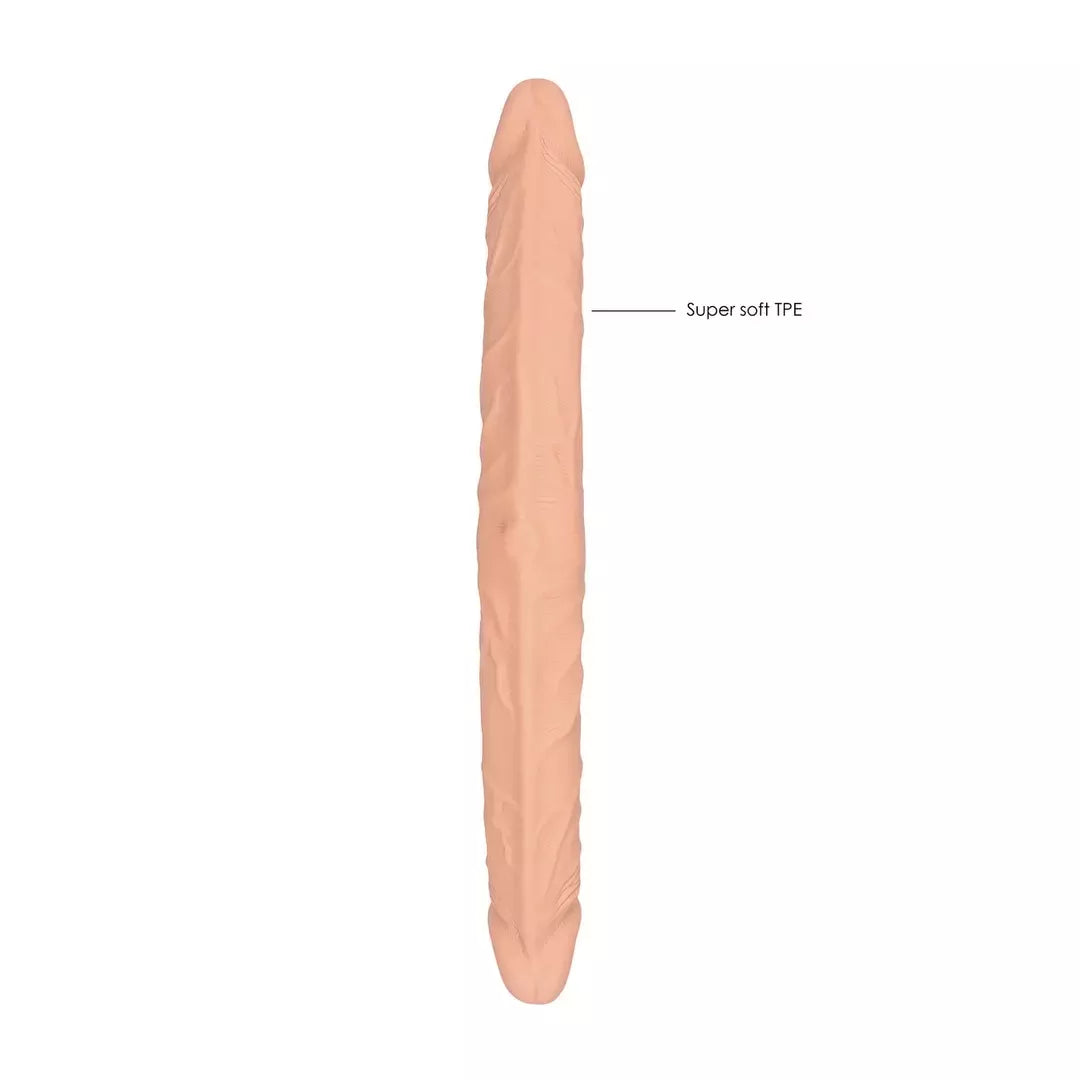 RealRock by Shots Double Dong 36 cm lanksti intymumo sistema, kūno spalvos