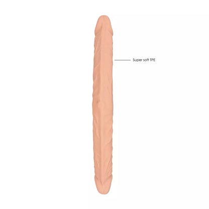 RealRock by Shots Double Dong 36 cm lanksti intymumo sistema, kūno spalvos