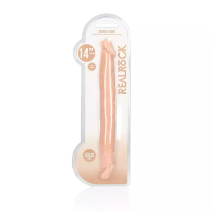 RealRock by Shots Double Dong 36 cm lanksti intymumo sistema, kūno spalvos