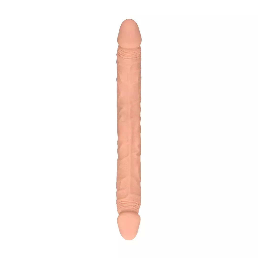 RealRock by Shots Double Dong 36 cm lanksti intymumo sistema, kūno spalvos