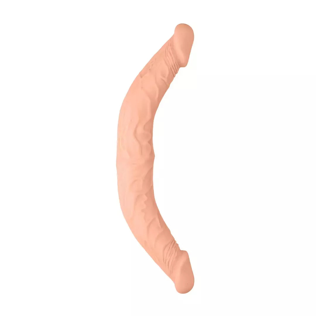 RealRock by Shots Double Dong 36 cm lanksti intymumo sistema, kūno spalvos