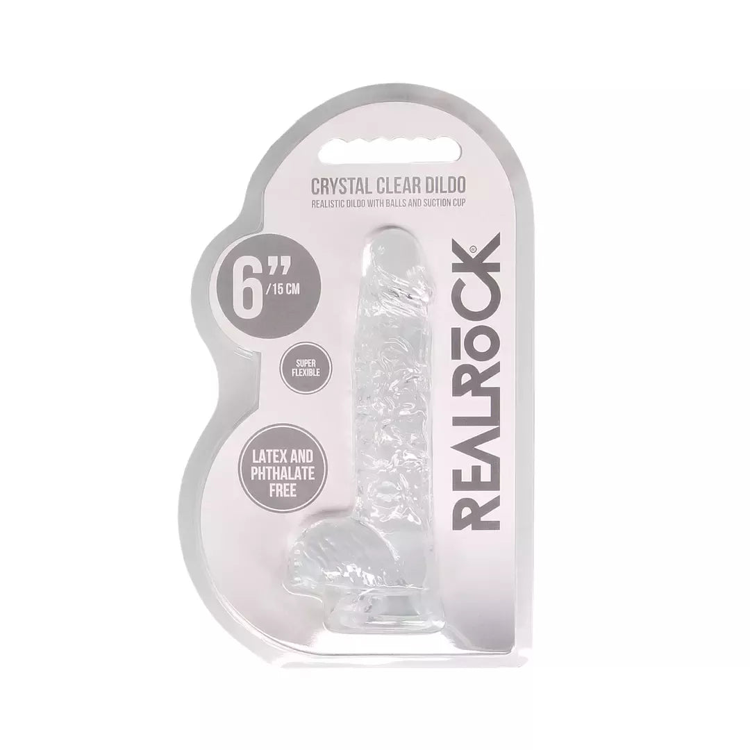 REALROCK Crystal Clear 17 cm anatominis modelis su siurbtuku