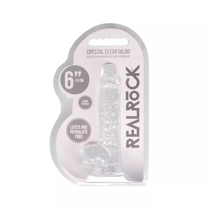 REALROCK Crystal Clear 17 cm anatominis modelis su siurbtuku