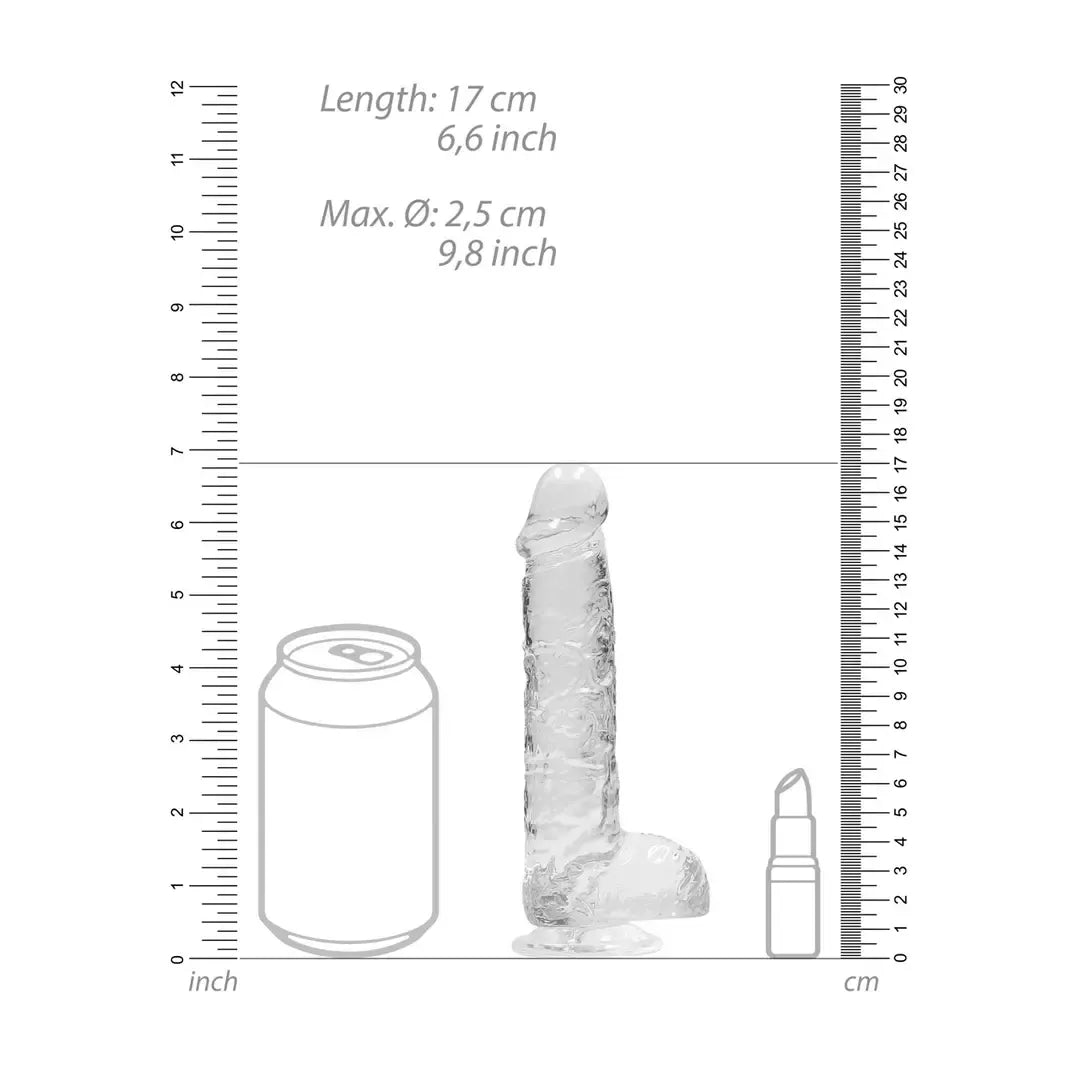 REALROCK Crystal Clear 17 cm anatominis modelis su siurbtuku