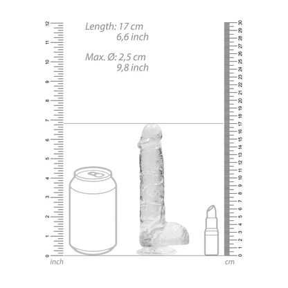 REALROCK Crystal Clear 17 cm anatominis modelis su siurbtuku