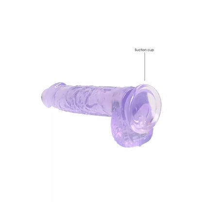 REALROCK Crystal Clear 17 cm intymus prietaisas su tvirtu prisiurbiamu pagrindu