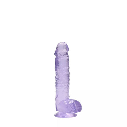 REALROCK Crystal Clear 17 cm intymus prietaisas su tvirtu prisiurbiamu pagrindu