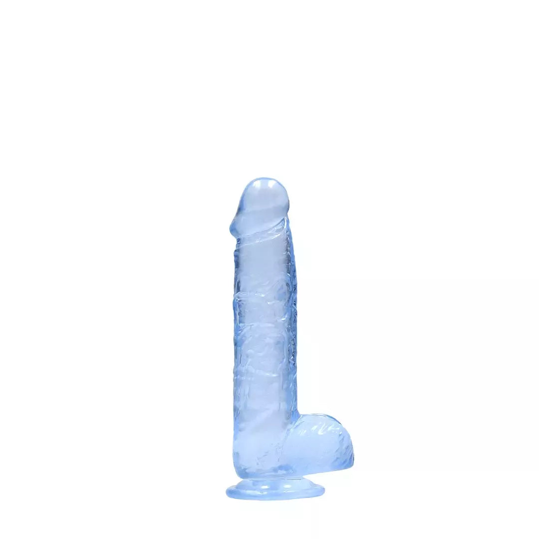 RealRock Crystal Clear 17 cm modelis su siurbtuku ir anatomine forma