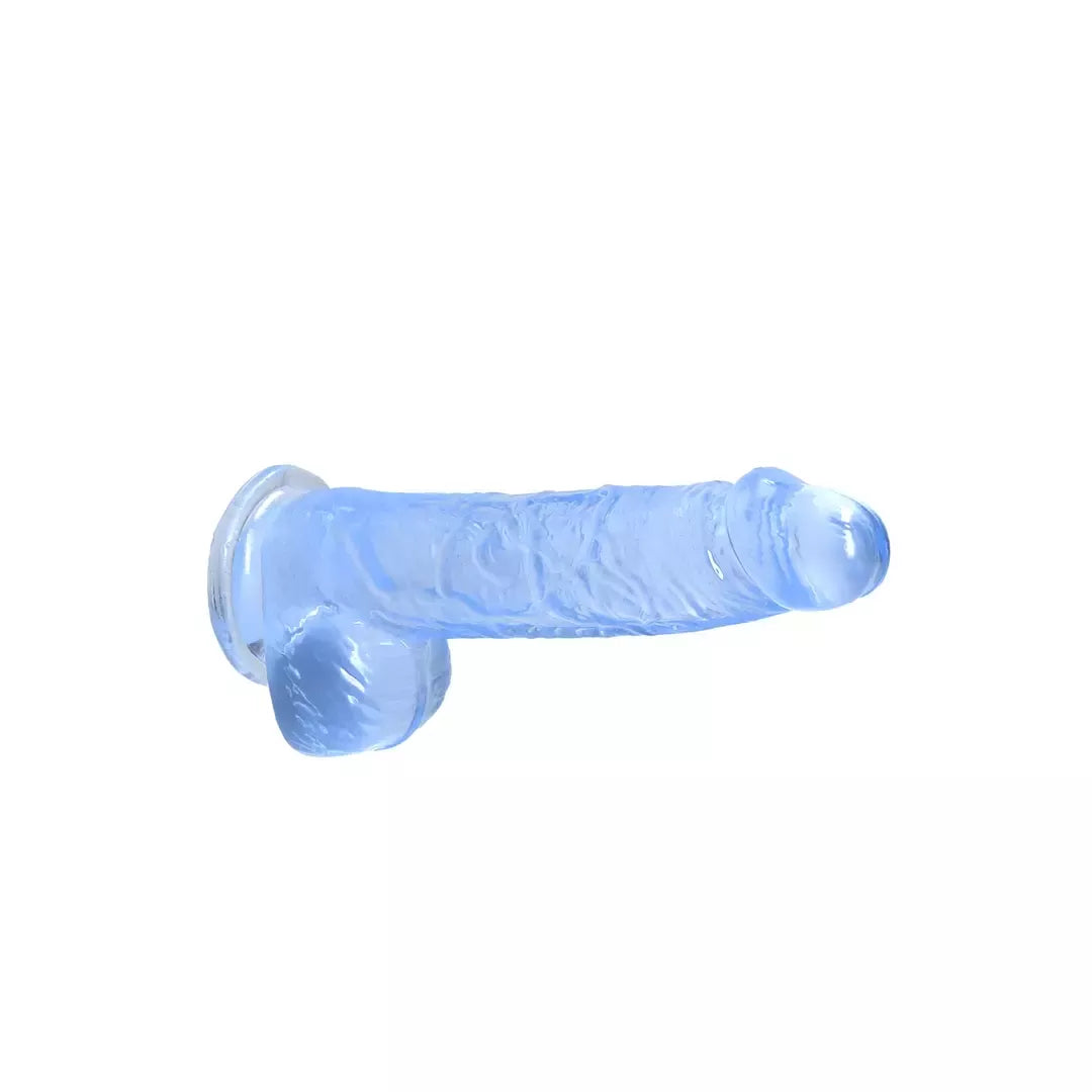 RealRock Crystal Clear 17 cm modelis su siurbtuku ir anatomine forma