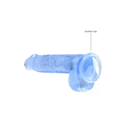 RealRock Crystal Clear 17 cm modelis su siurbtuku ir anatomine forma