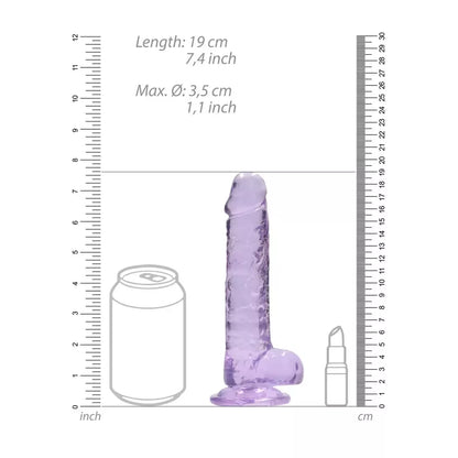 REALROCK Crystal Clear 18 cm anatominis modelis su siurbtuku, skaidrus