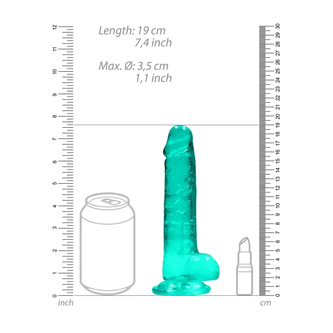 REALROCK Crystal Clear 19cm anatominis modelis su siurbtuku