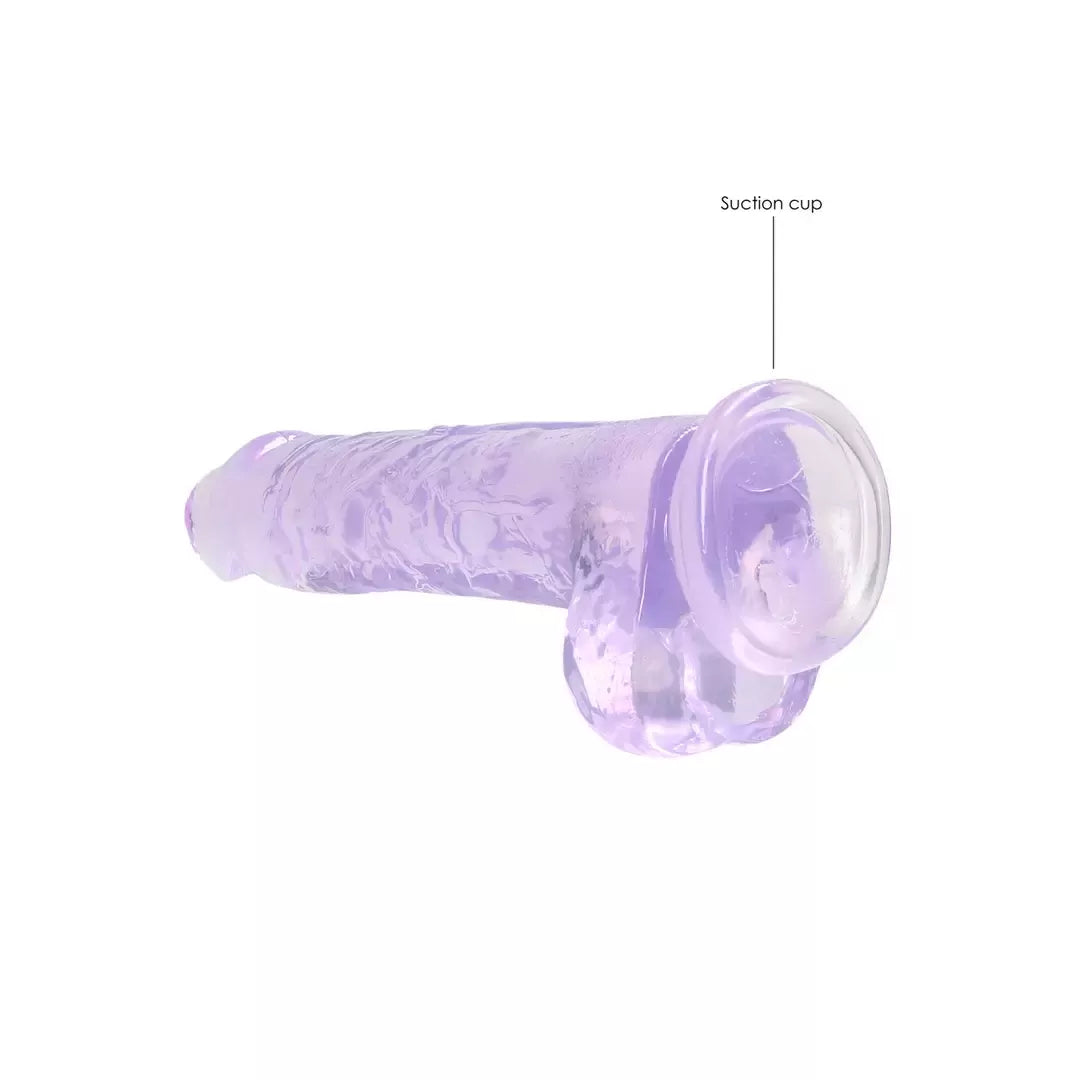 RealRock Crystal Clear 21 cm skaidrus modelis su tvirtu siurbtuku