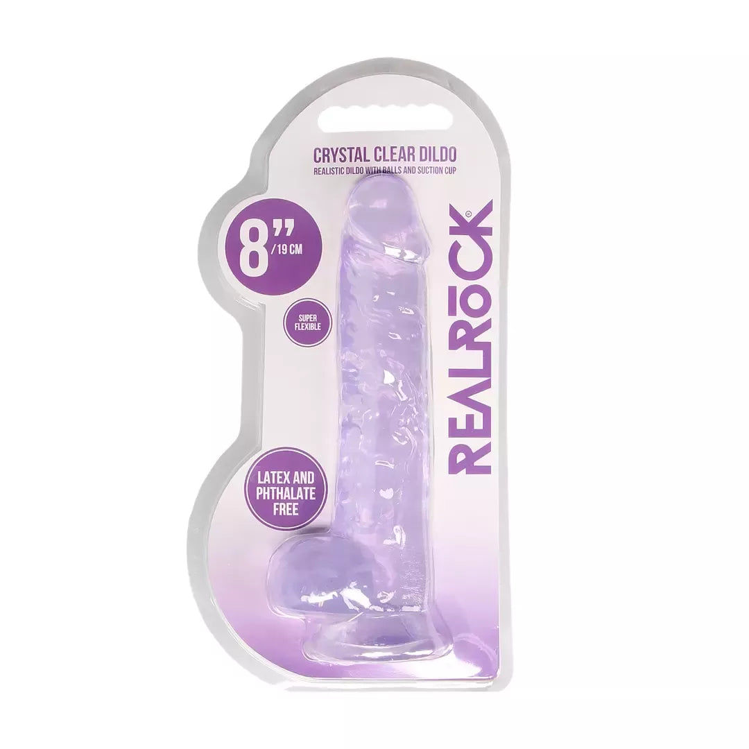 RealRock Crystal Clear 21 cm skaidrus modelis su tvirtu siurbtuku