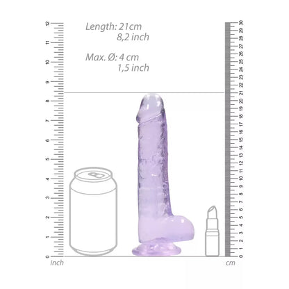 RealRock Crystal Clear 21 cm skaidrus modelis su tvirtu siurbtuku
