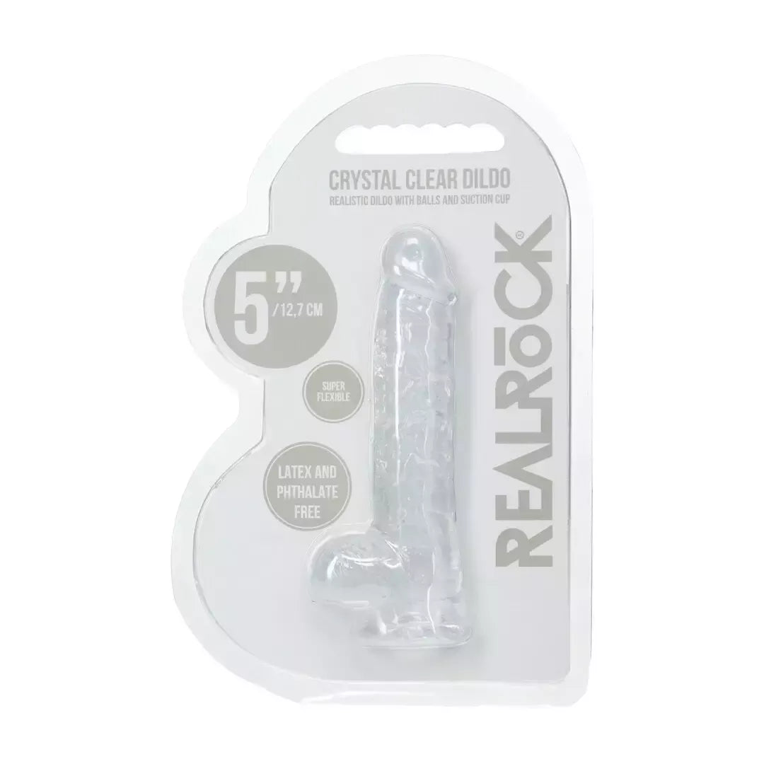 REALROCK Crystal Clear 5 colių (12,7 cm) anatominis modelis su siurbtuku, skaidrus