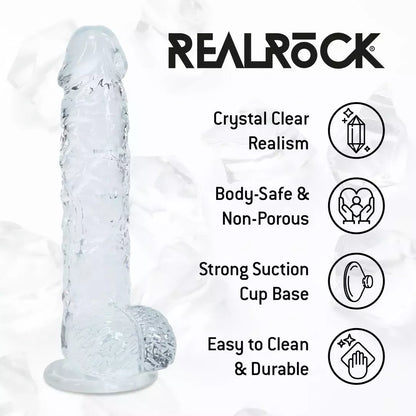 REALROCK Crystal Clear 5 colių (12,7 cm) anatominis modelis su siurbtuku, skaidrus