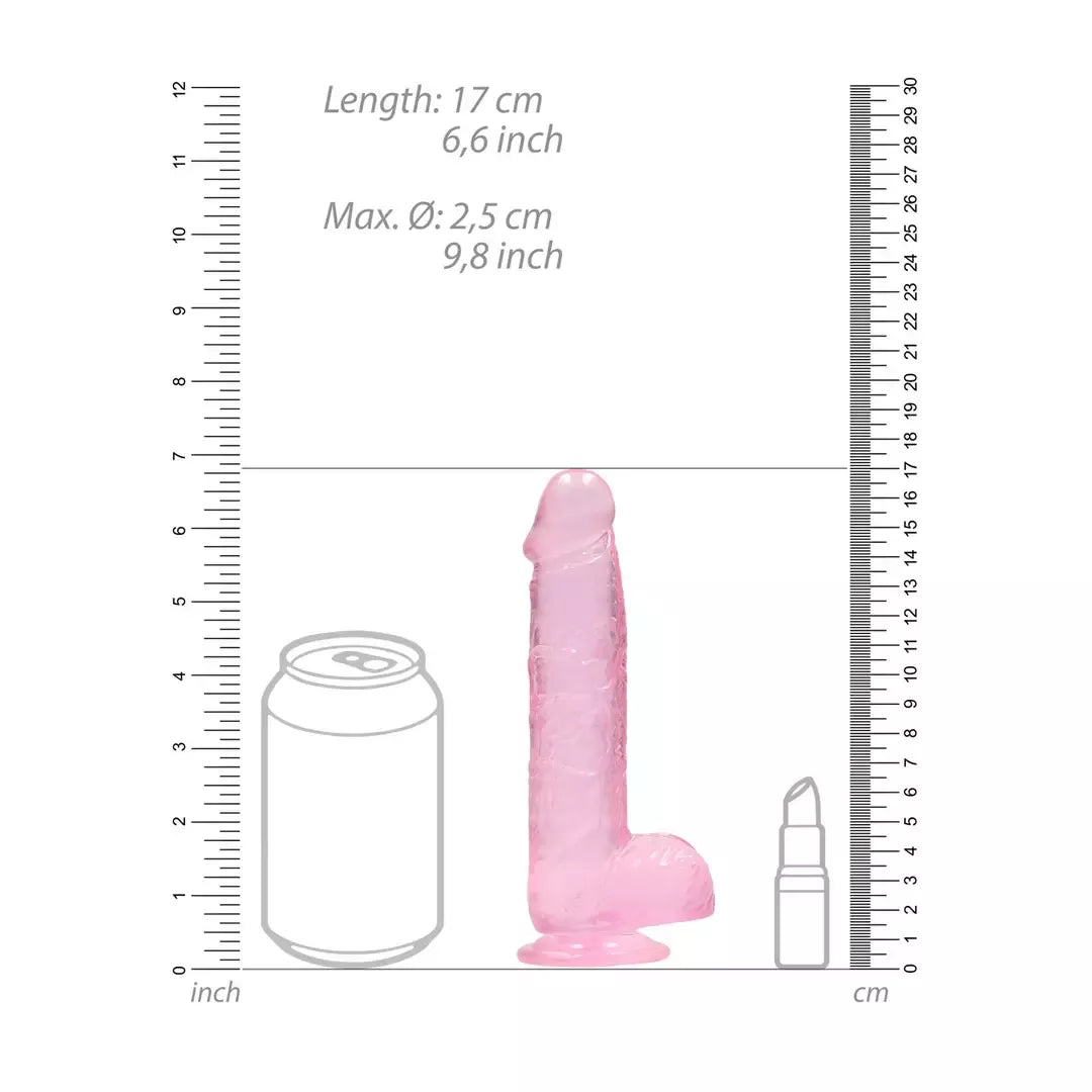 REALROCK Crystal Clear 6 colių intymus modelis su pagrindu – 15 cm, skaidrus
