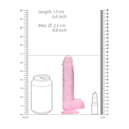REALROCK Crystal Clear 6 colių intymus modelis su pagrindu – 15 cm, skaidrus