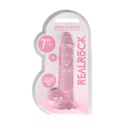 REALROCK Crystal Clear 7" skaidrus modelis su siurbtuku, 19 cm