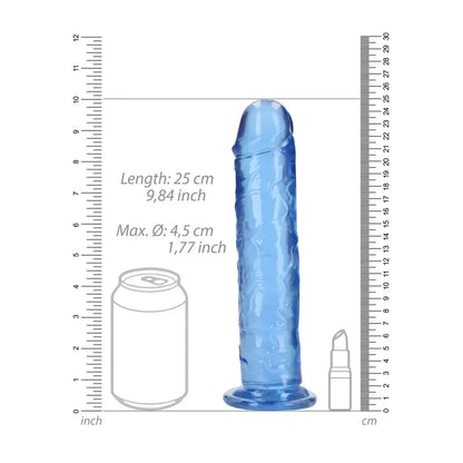 REALROCK Crystal Clear Intimate Machine 25 cm su vakuuminiu pagrindu, skaidrus