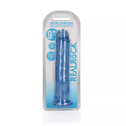 REALROCK Crystal Clear Intimate Machine 25 cm su vakuuminiu pagrindu, skaidrus