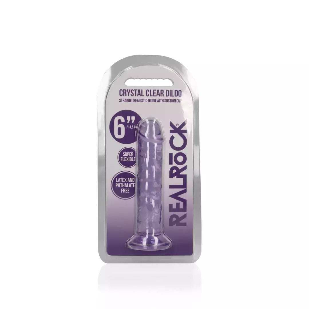 RealRock Crystal Clear Intimate Model 6" su siurbtuku, skaidrus