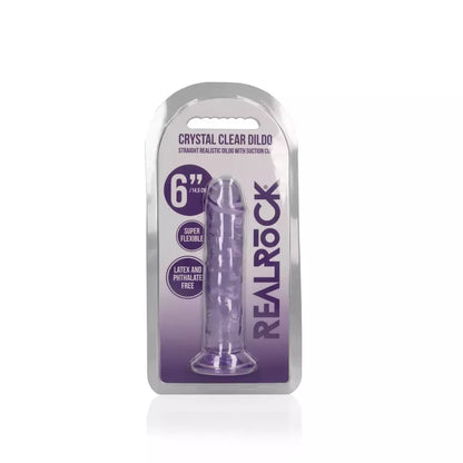 RealRock Crystal Clear Intimate Model 6" su siurbtuku, skaidrus