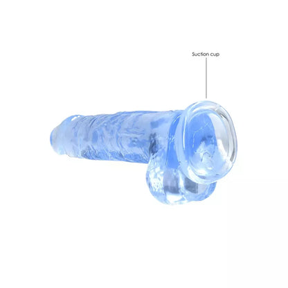 REALROCK Crystal Clear Intimate System su siurbtuku, 21 cm, skaidrus