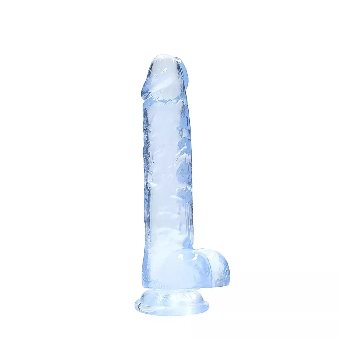 REALROCK Crystal Clear Intimate System su siurbtuku, 21 cm, skaidrus