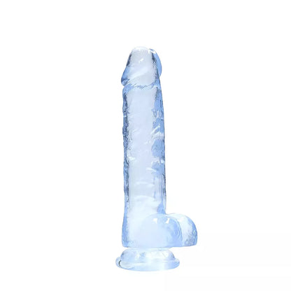 REALROCK Crystal Clear Intimate System su siurbtuku, 21 cm, skaidrus