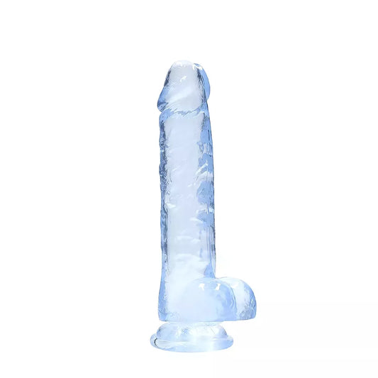 REALROCK Crystal Clear Intimate System su siurbtuku, 21 cm, skaidrus