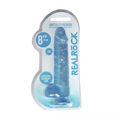 REALROCK Crystal Clear Intimate System su siurbtuku, 21 cm, skaidrus