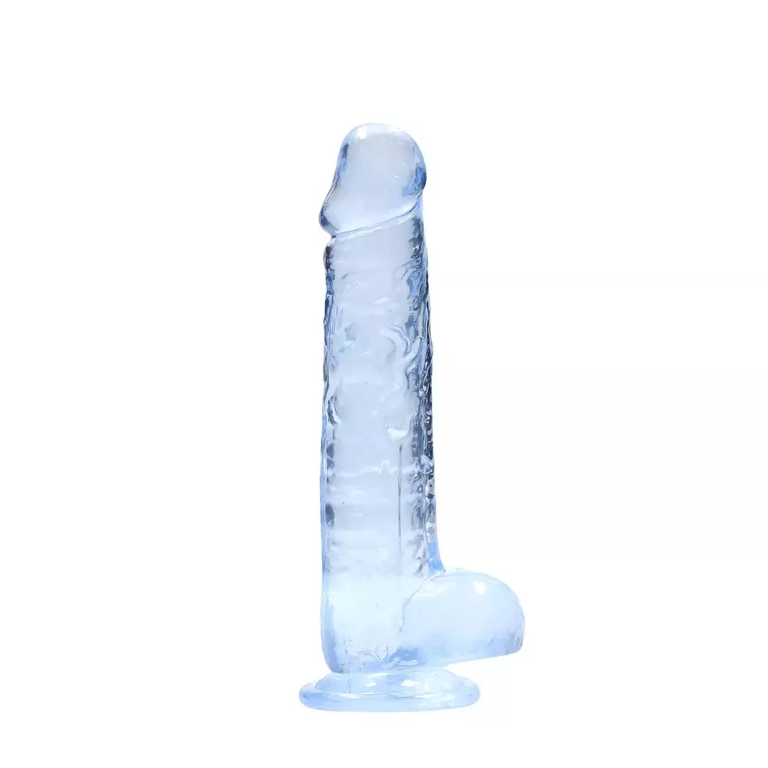 REALROCK Crystal Clear Intimate System su siurbtuku, 21 cm, skaidrus