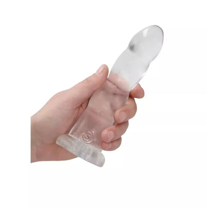 RealRock Crystal Clear intymus modelis 17 cm su prisiurbiamu pagrindu