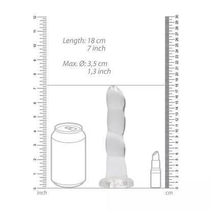 RealRock Crystal Clear intymus modelis 17 cm su prisiurbiamu pagrindu